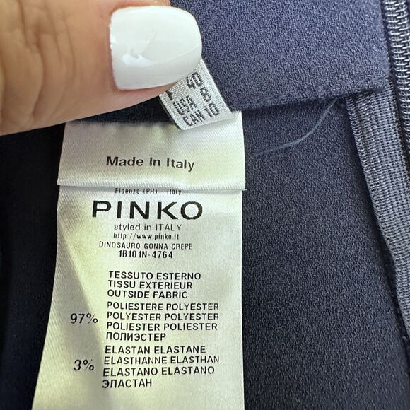 PINKO Women's Navy Blue w/Multicolor Paisley Print Midi Pencil Skirt Sz 8 Italy - Picture 16 of 16